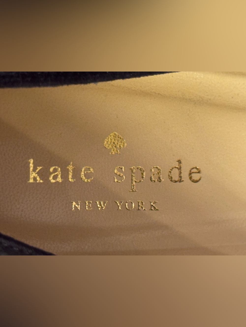 Kate Spade Black Suede Gold Studded Heels Pumps - Size 9 - Picture 12 of 13